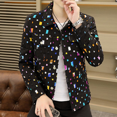 Jesenska muška rever Nova retro High Street jakna trend univerzalni kaput Ulična odjeća Proljetna muška modna jakna