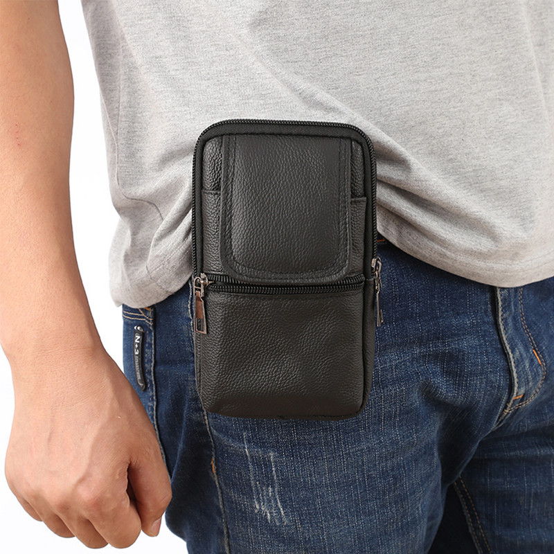 Muške ležerne torbe oko struka Kožne protuprovalne dnevne torbe Vintage muške prijenosne otporne na habanje Torbice oko struka za poslovna putovanja