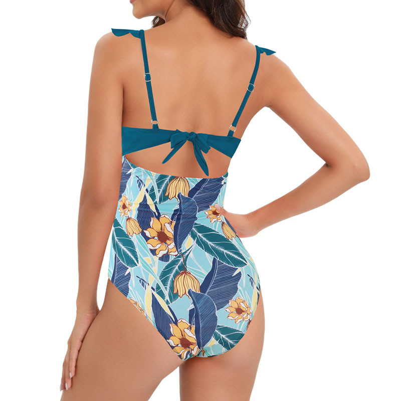 2023 Γυναικεία μαγιό εκτύπωσης Floral Deep V Sexy Push Up Bandage High Cut Μαγιό Γυναικείο μπικίνι Mujer Καλοκαιρινό μαγιό Μπικίνι