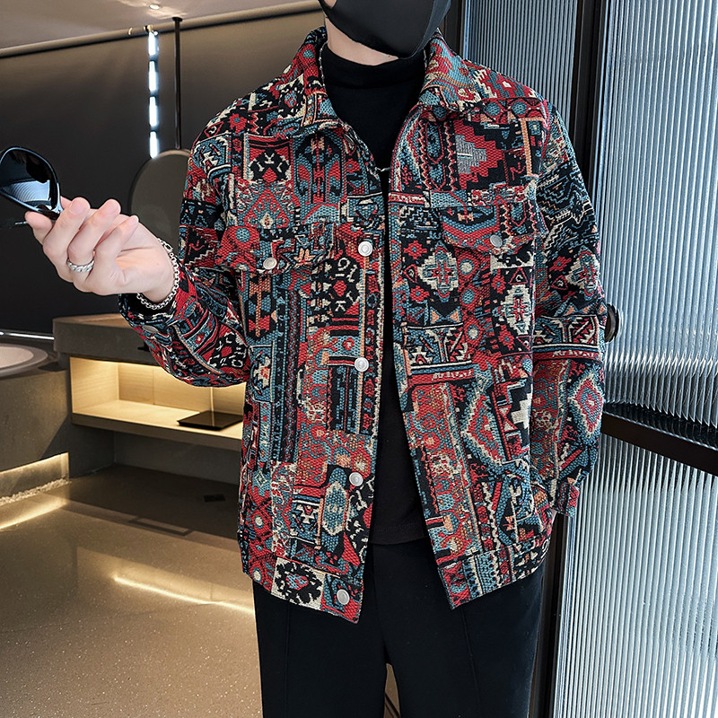 Επώνυμα Ανδρικά ρούχα Ανοιξιάτικα Υψηλής ποιότητας εμπριμέ casual τζιν μπουφάν/Ανδρικά τζιν τζιν μπουφάν Ανδρικά παλτά με λεπτή εφαρμογή