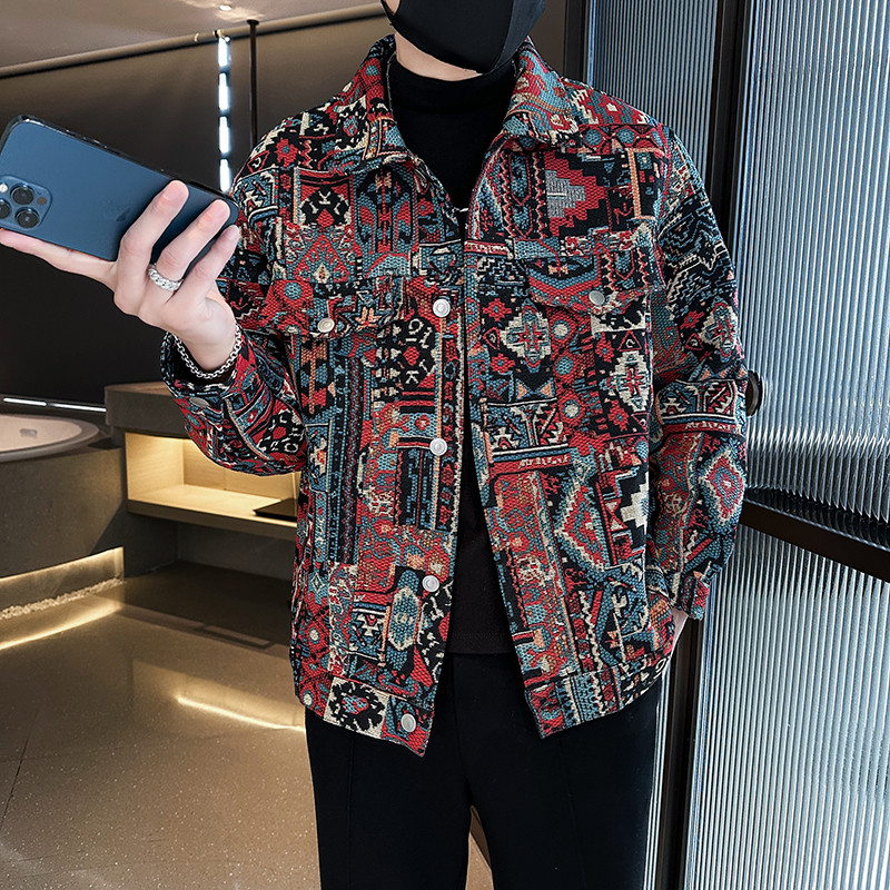 Επώνυμα Ανδρικά ρούχα Ανοιξιάτικα Υψηλής ποιότητας εμπριμέ casual τζιν μπουφάν/Ανδρικά τζιν τζιν μπουφάν Ανδρικά παλτά με λεπτή εφαρμογή