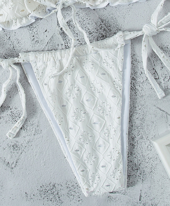 Seksi ženski kupaći kostimi 2023, bijeli dvodijelni bikini set, ženski podstavljeni grudnjak, kupaći kostim, mikro tange, biquini odjeća za plažu s podešavanjem uzica