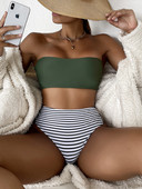 Dámske plavky 2023, dvojdielne bikiny, dámske bandeau, vysoký pás, ženské plavky, kúpacie, plavky, dámske bikiny