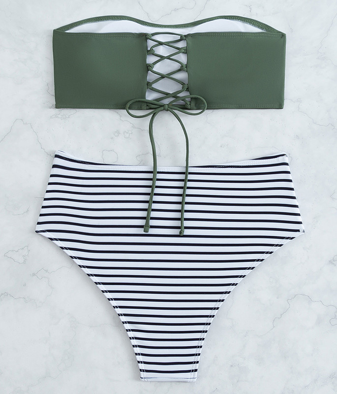 Dámske plavky 2023, dvojdielne bikiny, dámske bandeau, vysoký pás, ženské plavky, kúpacie, plavky, dámske bikiny