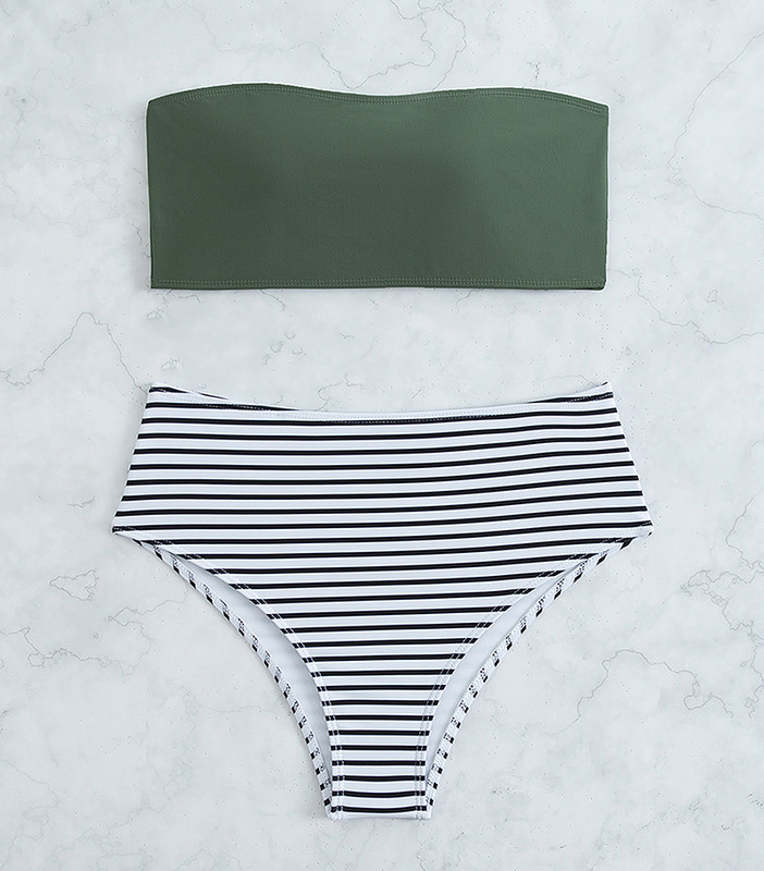 Dámske plavky 2023, dvojdielne bikiny, dámske bandeau, vysoký pás, ženské plavky, kúpacie, plavky, dámske bikiny