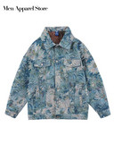 Τυπωμένο μακρυμάνικο μπουφάν Cargo για άντρες Τσέπη Μπλε παλτό Άνδρας Φθινόπωρο Χειμώνας 2023 Μόδα Ζεστά άνετα ανδρικά ρούχα