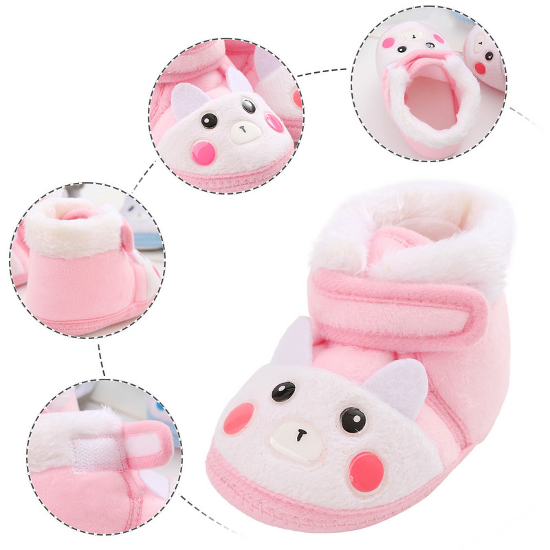 Novorođenčad Djevojčice Dječaci Meke čizmice s cvjetnim pomponima Čizme za snijeg Malo dijete Novorođenčad Tople cipele Nove modne udobne cipele