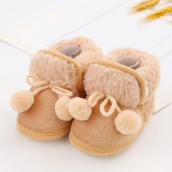 Зимни ботуши за сняг Топли ботуши за новородено малко дете Топли комфортни обувки за първи проходилки Бебешки обувки за момичета Момчета Обувки с мека подметка Пухчета Топки за сняг