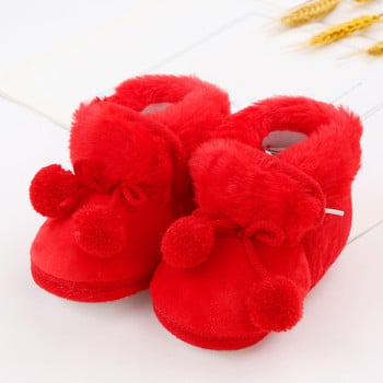Зимни ботуши за сняг Топли ботуши за новородено малко дете Топли комфортни обувки за първи проходилки Бебешки обувки за момичета Момчета Обувки с мека подметка Пухчета Топки за сняг
