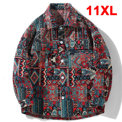 Hip Hop Vintage Jaka Vīriešu 10XL Liela izmēra Jakas Mēteļi Pavasara Rudens Pogas Mētelis Vīriešu Liels Izmērs 10XL