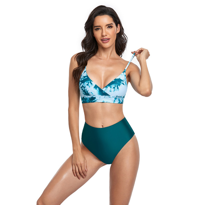 2024 Tie Dye Two Pieces Σετ μπικίνι Γυναικεία ψηλόμεσα μαγιό Καλοκαιρινά μαγιό Γυναικεία μαγιό Mujar Biquini Γυναικεία ρούχα παραλίας