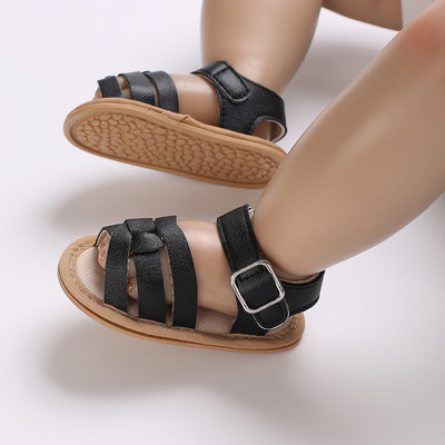 0-18 εκατομμυρίων παιδικά παπούτσια Βρεφικά πέδιλα μονόχρωμα Δερμάτινα λαστιχένια επίπεδα, αντιολισθητικά, μαλακή σόλα για νήπιο κορίτσι αγοριού First Walkers Παπούτσια κούνιας