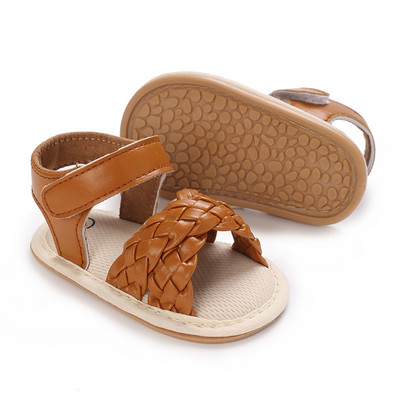 0-18 εκατομμυρίων παιδικά παπούτσια Βρεφικά πέδιλα μονόχρωμα Δερμάτινα λαστιχένια επίπεδα, αντιολισθητικά, μαλακή σόλα για νήπιο κορίτσι αγοριού First Walkers Παπούτσια κούνιας