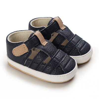 0-18 εκατομμυρίων παιδικά παπούτσια Βρεφικά πέδιλα μονόχρωμα Δερμάτινα λαστιχένια επίπεδα, αντιολισθητικά, μαλακή σόλα για νήπιο κορίτσι αγοριού First Walkers Παπούτσια κούνιας