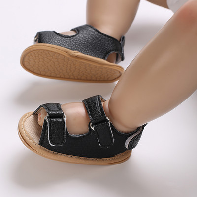 0-18 εκατομμυρίων παιδικά παπούτσια Βρεφικά πέδιλα μονόχρωμα Δερμάτινα λαστιχένια επίπεδα, αντιολισθητικά, μαλακή σόλα για νήπιο κορίτσι αγοριού First Walkers Παπούτσια κούνιας