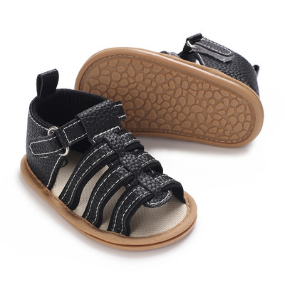 0-18 εκατομμυρίων παιδικά παπούτσια Βρεφικά πέδιλα μονόχρωμα Δερμάτινα λαστιχένια επίπεδα, αντιολισθητικά, μαλακή σόλα για νήπιο κορίτσι αγοριού First Walkers Παπούτσια κούνιας