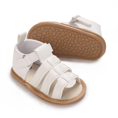 0-18 εκατομμυρίων παιδικά παπούτσια Βρεφικά πέδιλα μονόχρωμα Δερμάτινα λαστιχένια επίπεδα, αντιολισθητικά, μαλακή σόλα για νήπιο κορίτσι αγοριού First Walkers Παπούτσια κούνιας