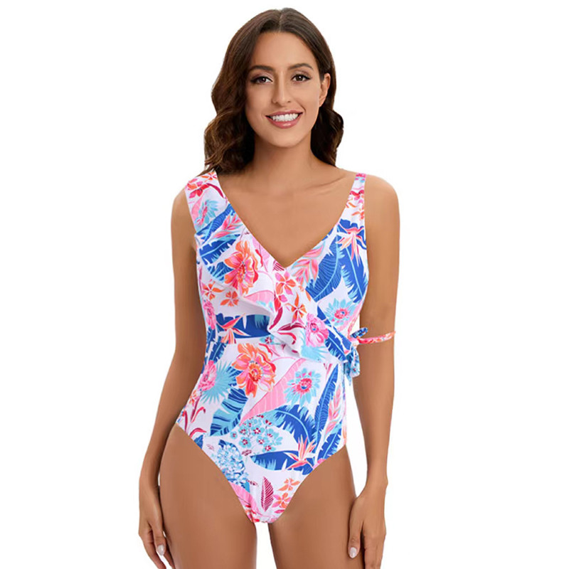 2023 Costume de baie sexy pentru femei dintr-o singură bucată Costum de baie de vară cu imprimeuri florale Costum de baie cu cupă triunghiulară Micro Bikini îmbrăcăminte de plajă braziliană Nou