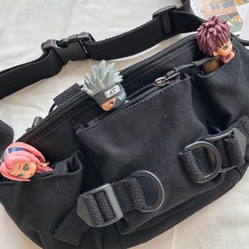 Τσάντες στήθους Μεγάλης χωρητικότητας Tactics Fanny Pack Καμβάς τσάντα Harajuku All-match High Street Unisex Ζευγάρια Casual Κορεάτικο στυλ Μοντέρνα