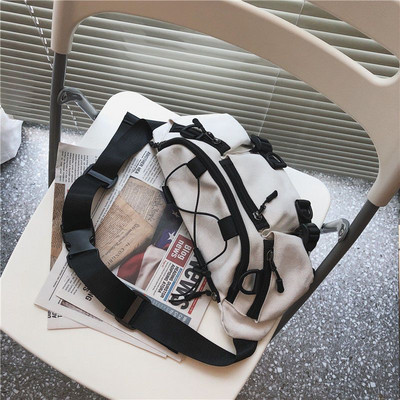 Genți de piept Tactici de mare capacitate Pachet roșu Geantă de pânză Harajuku All-match High Street Unisex Cuplu Casual Stil coreean Trendy