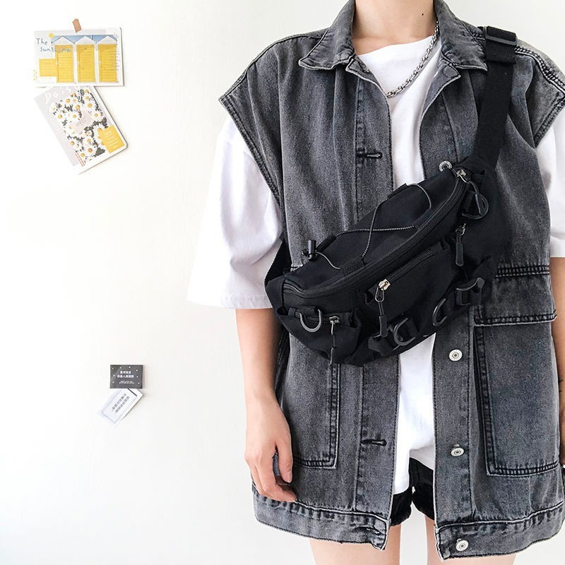 Genți de piept Tactici de mare capacitate Pachet roșu Geantă de pânză Harajuku All-match High Street Unisex Cuplu Casual Stil coreean Trendy