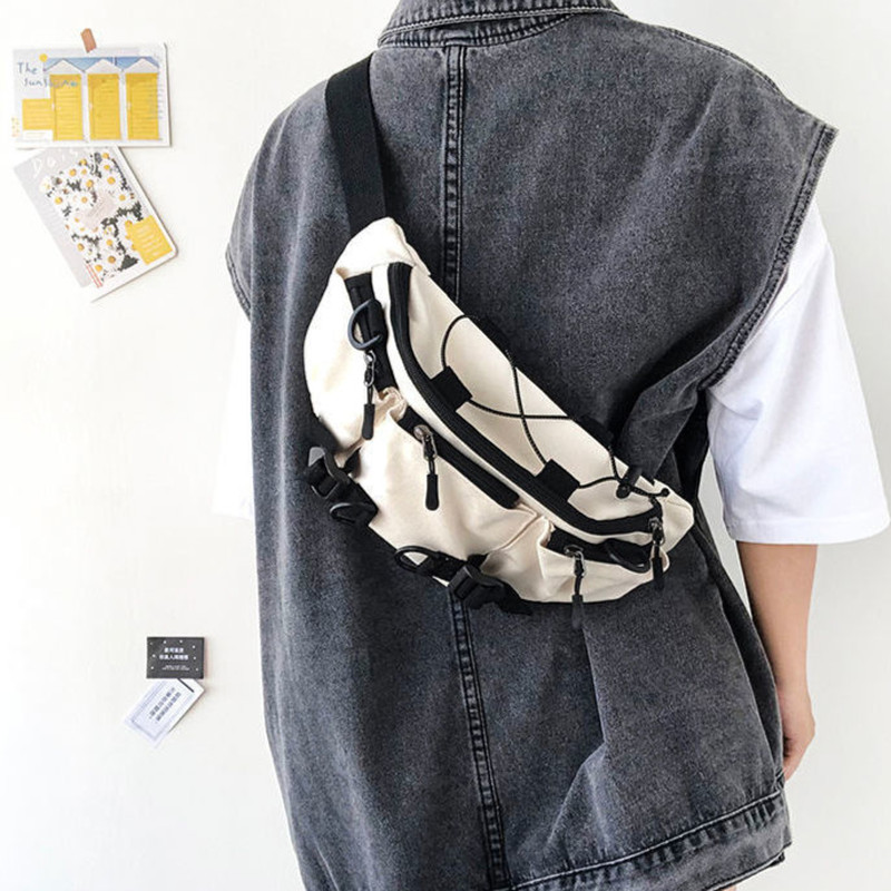 Genți de piept Tactici de mare capacitate Pachet roșu Geantă de pânză Harajuku All-match High Street Unisex Cuplu Casual Stil coreean Trendy