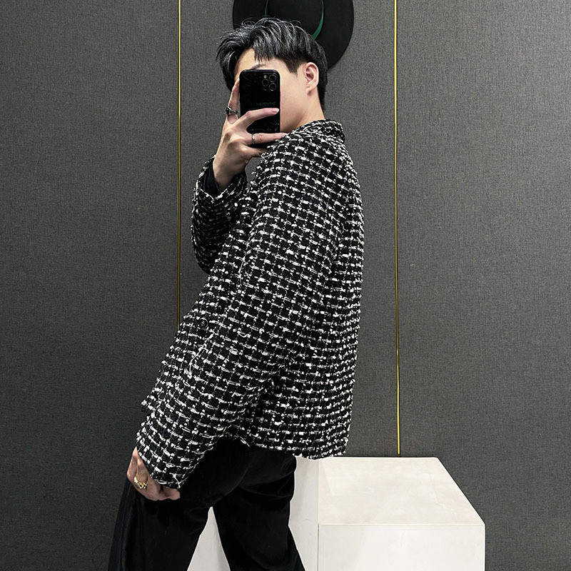 PFNW Moda coreeană pentru bărbați, jachete scurte de țesut, pentru bărbați, casual, cu design de nișă, toamnă, elegant, 2023, la modă, topuri noi 28W1485