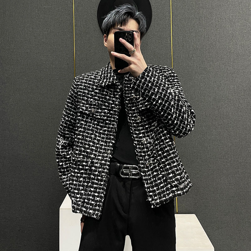 PFNW Moda coreeană pentru bărbați, jachete scurte de țesut, pentru bărbați, casual, cu design de nișă, toamnă, elegant, 2023, la modă, topuri noi 28W1485