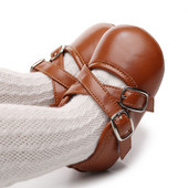 EWODOS για μωρά για μωρά, καθημερινά παπούτσια PU μόδας για μωρά Μαλακή σόλα PU Δερμάτινα παπούτσια Mary Jane Παπούτσια σταυρωτά αντιολισθητικά παιδικά παπούτσια