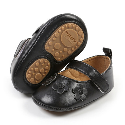 Flower Princess Βρεφικά Παπούτσια Βρεφικής Κούνιας Κοριτσιού First Walker Μικρό παιδί που περπατά επίπεδη μαλακή σόλα PU δερμάτινα παιδικά παπούτσια 0-18 μηνών