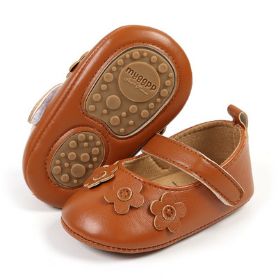 Flower Princess Βρεφικά Παπούτσια Βρεφικής Κούνιας Κοριτσιού First Walker Μικρό παιδί που περπατά επίπεδη μαλακή σόλα PU δερμάτινα παιδικά παπούτσια 0-18 μηνών