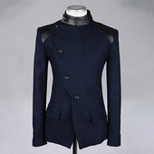 Σέξι Ανδρικό Παλτό Ανδρικό Φθινοπωρινό και Χειμερινό Μόδα Ελεύθερης Μεσαιωνικής Ρετρό Λεπτό Μαλλί Steampunk Asymmetric Ανδρικά πουπουλένια κουκούλα