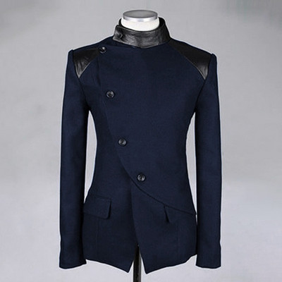 Σέξι Ανδρικό Παλτό Ανδρικό Φθινοπωρινό και Χειμερινό Μόδα Ελεύθερης Μεσαιωνικής Ρετρό Λεπτό Μαλλί Steampunk Asymmetric Ανδρικά πουπουλένια κουκούλα