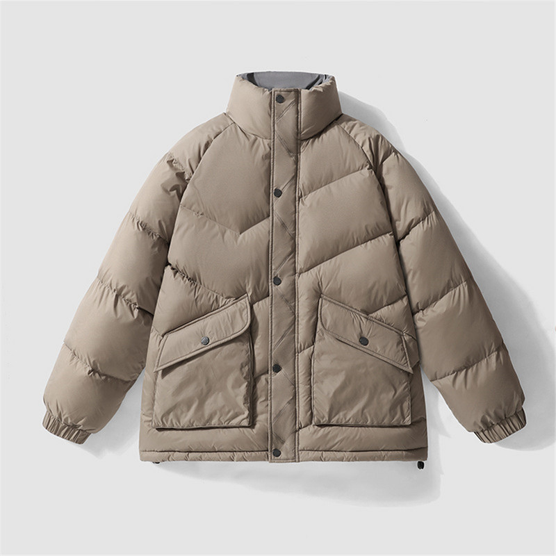 Ανδρικά ανδρικά μπουφάν με χοντρό γιακά χειμωνιάτικα παλτό Μόδα Casual μονόχρωμα παρκά ανδρικά εξωτερικά ενδύματα