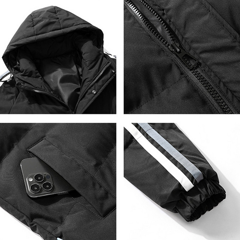 Χειμερινά πάρκα Ανδρικά παλτά με χοντρά γεμιστά παλτό Plus Size 6XL Fashion Casual Parkas με κουκούλα Ανδρικά μεγάλο μέγεθος 6XL Εξωτερικά ενδύματα