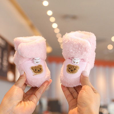 VALEN SINA Zimske novorođenčad, djevojčica, dječak, slatke pamučne cipele iz crtića, mekani potplat i tople baršunaste čizme, cipele za hodanje za malu djecu