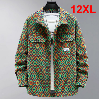 Vintage Τζιν Μπουφάν Ανδρικό Streetwear Cargo Μπουφάν Παλτό Plus Size 11XL 12XL Ανοιξιάτικο φθινοπωρινό τζιν παλτό μεγάλο μέγεθος 10XL