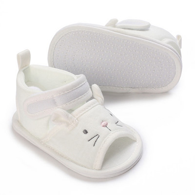 Sandale cu pisici din desene animate pentru fetițe, degete mici, stil mare, copil mic, pantofi plat, primii pași în modă 0-18 luni