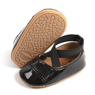 PU-nahast printsessi hällikingad tüdrukutele ja väikelastele Sügisesed pehmed jalutusjalatsid imeliste vibuaktsentidega 0–18 kuud