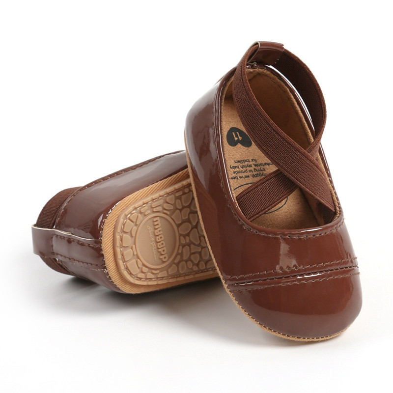 PU-nahast printsessi hällikingad tüdrukutele ja väikelastele Sügisesed pehmed jalutusjalatsid imeliste vibuaktsentidega 0–18 kuud