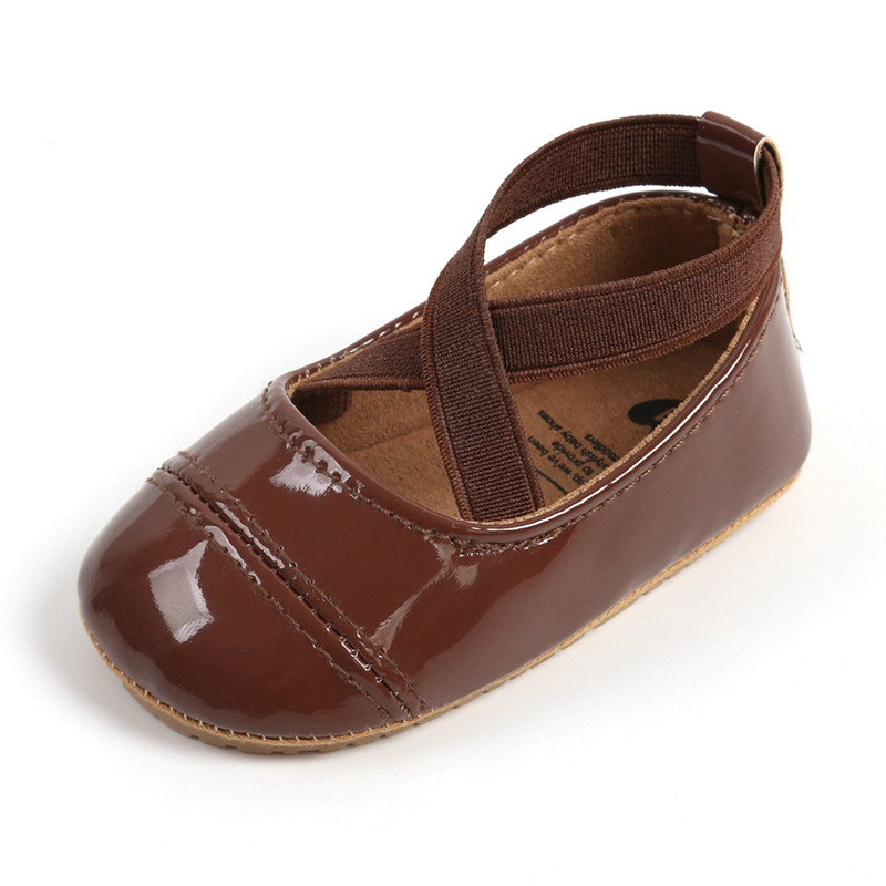 PU-nahast printsessi hällikingad tüdrukutele ja väikelastele Sügisesed pehmed jalutusjalatsid imeliste vibuaktsentidega 0–18 kuud