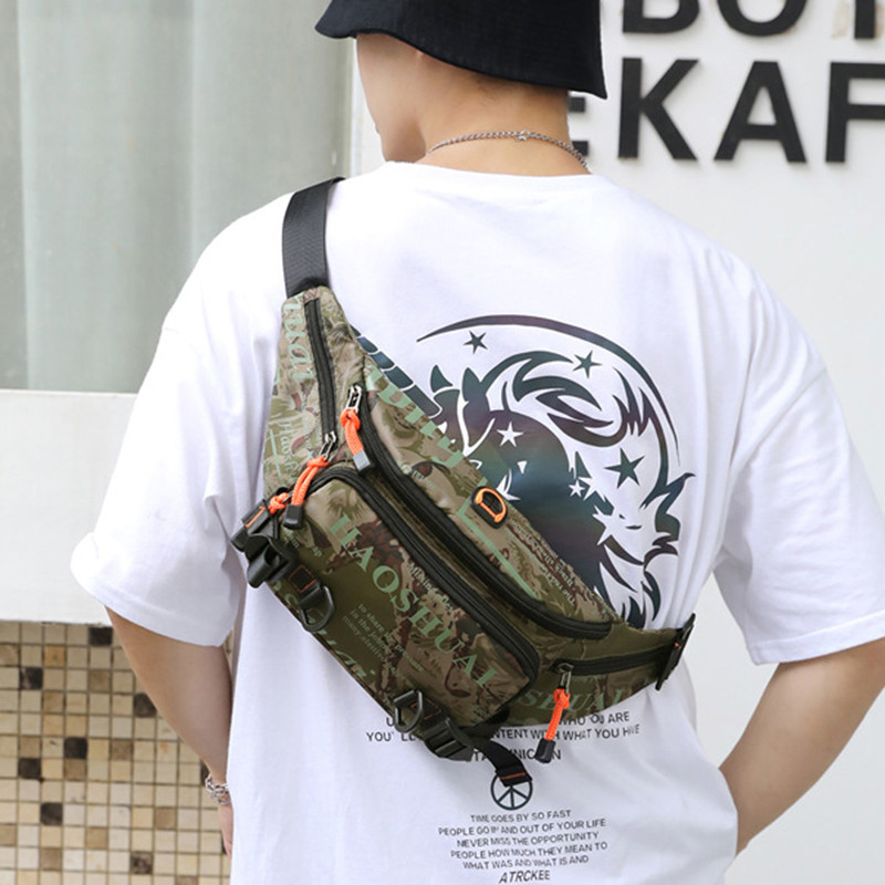 Muška najlonska torba oko struka Torba za pojas za trčanje Vodootporna višenamjenska putna muška remena za prsa Fanny Pack Torbe za stražnjicu i bok