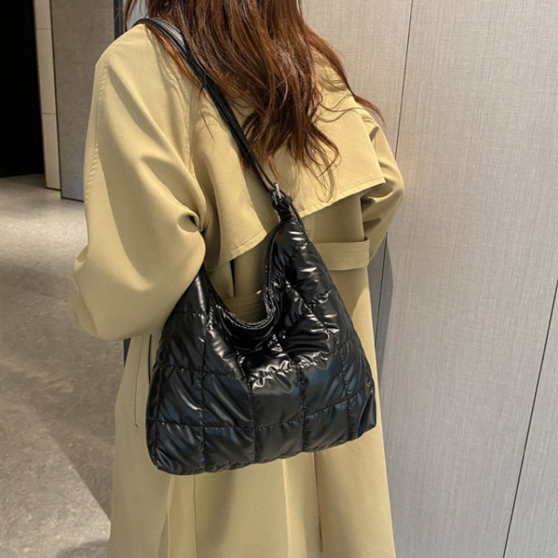 Zimná nová bavlnená dámska taška cez rameno s veľkou kapacitou, ležérne tašky, mäkké kabelky, dámska taška do podpazušia, peňaženky a kabelky