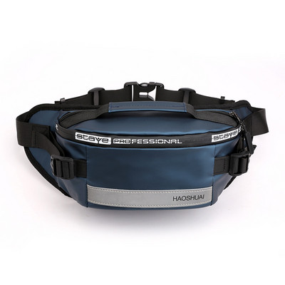 Мъжки найлонови чанти за талия Fanny Single Chest Pack Мултифункционална светлоотразителна лента против кражба през рамо Мъжка чанта за колан за бедрата