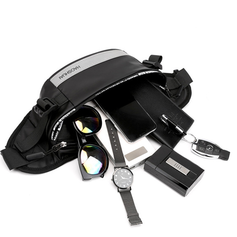 Muške najlonske torbe oko struka Fanny Single Chest Pack višenamjenska protuprovalna reflektirajuća traka na rame muška torba za remen za kukove