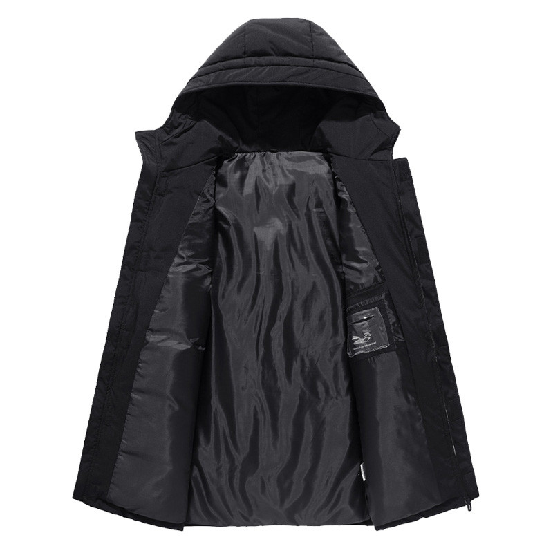 Terepszínű tollkabát férfi vastag, meleg pamut Parkas kapucnis vízálló divat alkalmi férfi felsőruházat Parkas kabátok nagy méretű 3XL