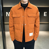 2023 Νέο ανδρικό χειμερινό παλτό με λαιμόκοψη Polo Slim Fit Clean Down Παλτό Ελαφρύ μπουφάν