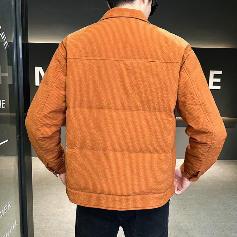 2023 Νέο ανδρικό χειμερινό παλτό με λαιμόκοψη Polo Slim Fit Clean Down Παλτό Ελαφρύ μπουφάν