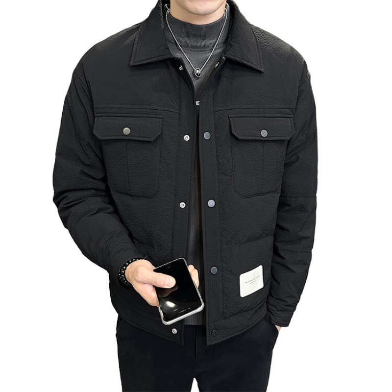 2023 Νέο ανδρικό χειμερινό παλτό με λαιμόκοψη Polo Slim Fit Clean Down Παλτό Ελαφρύ μπουφάν