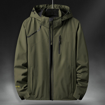 Vabaaja veekindlad jakid meestele kapuutsiga hingavad mantlid Meeste kevad-sügis välirõivad Tuulejope Turismi vihmamantel, suur suurus 7XL